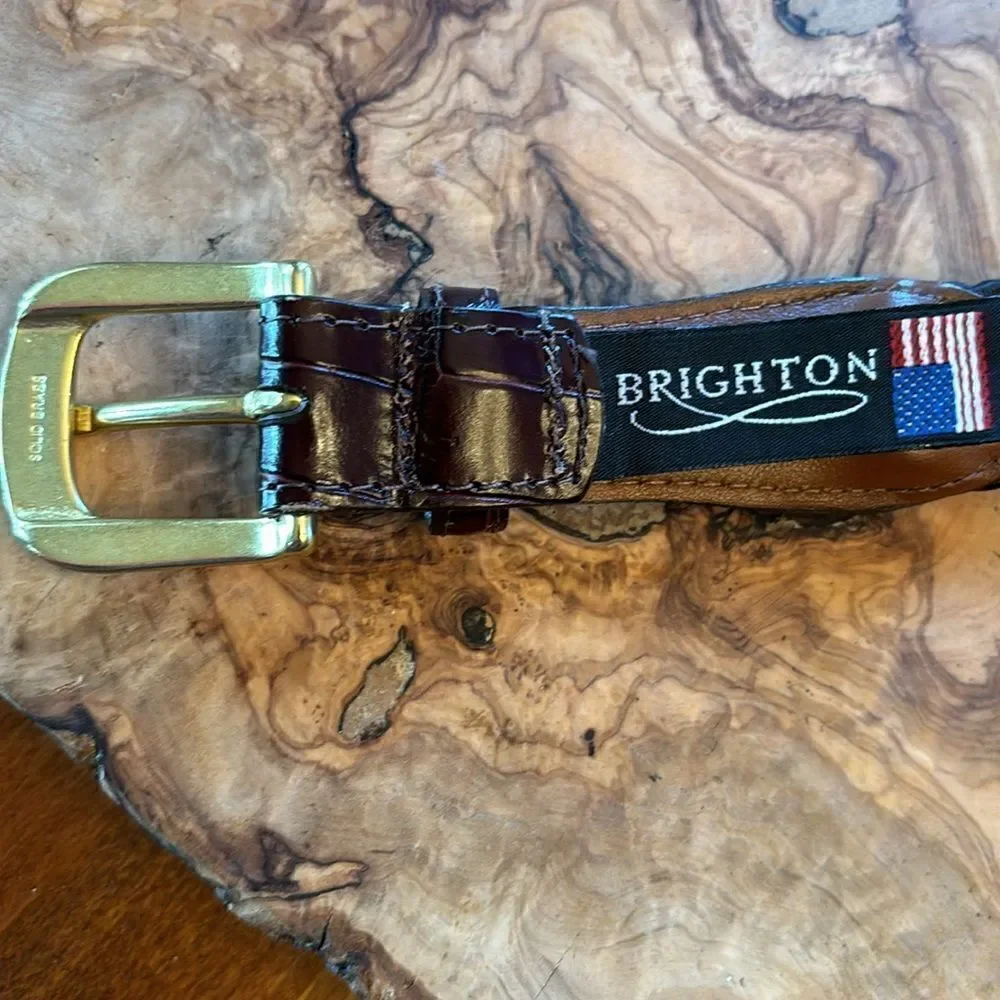 Brighton Mens Elastic Cord w/ Croco Belt - 38
